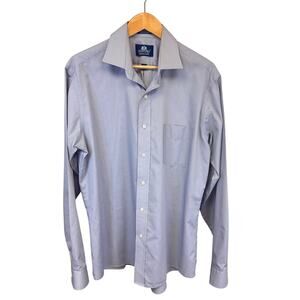 Stafford Gray Button-Down Mens Dress Shirt Sz 16